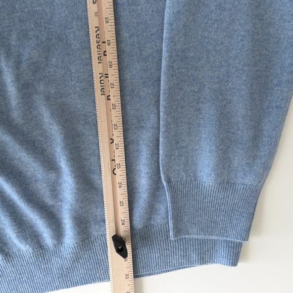 Naadam 100% Cashmere Sweater Mens XXL Dusty Blue Crew Neck Pullover Knit Luxury - Picture 10 of 10